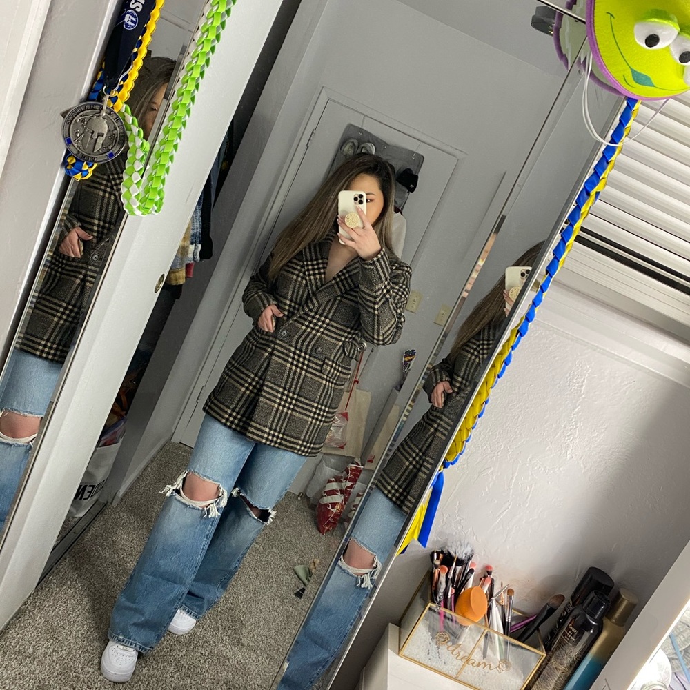 Brown Plaid Coat